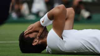 Carlos Alcaraz, bloqueado en Wimbledon